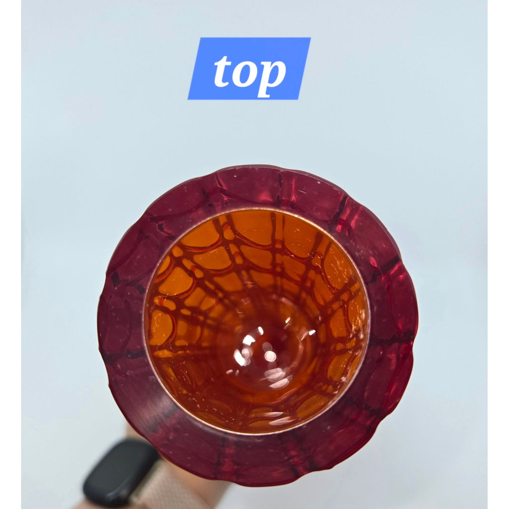 Waterford Evolution Hand-Blown Crystal Vase Red & Orange Swirl Pattern Tall Decorative Piece 18"