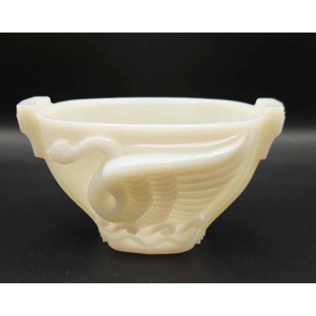 1930s Monax Glass Swan Bowl by Macbeth Evans,USA- Like Milk Glass