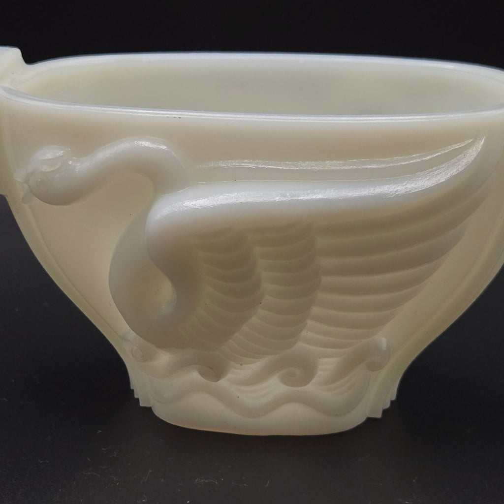 1930s Monax Glass Swan Bowl by Macbeth Evans,USA- Like Milk Glass
