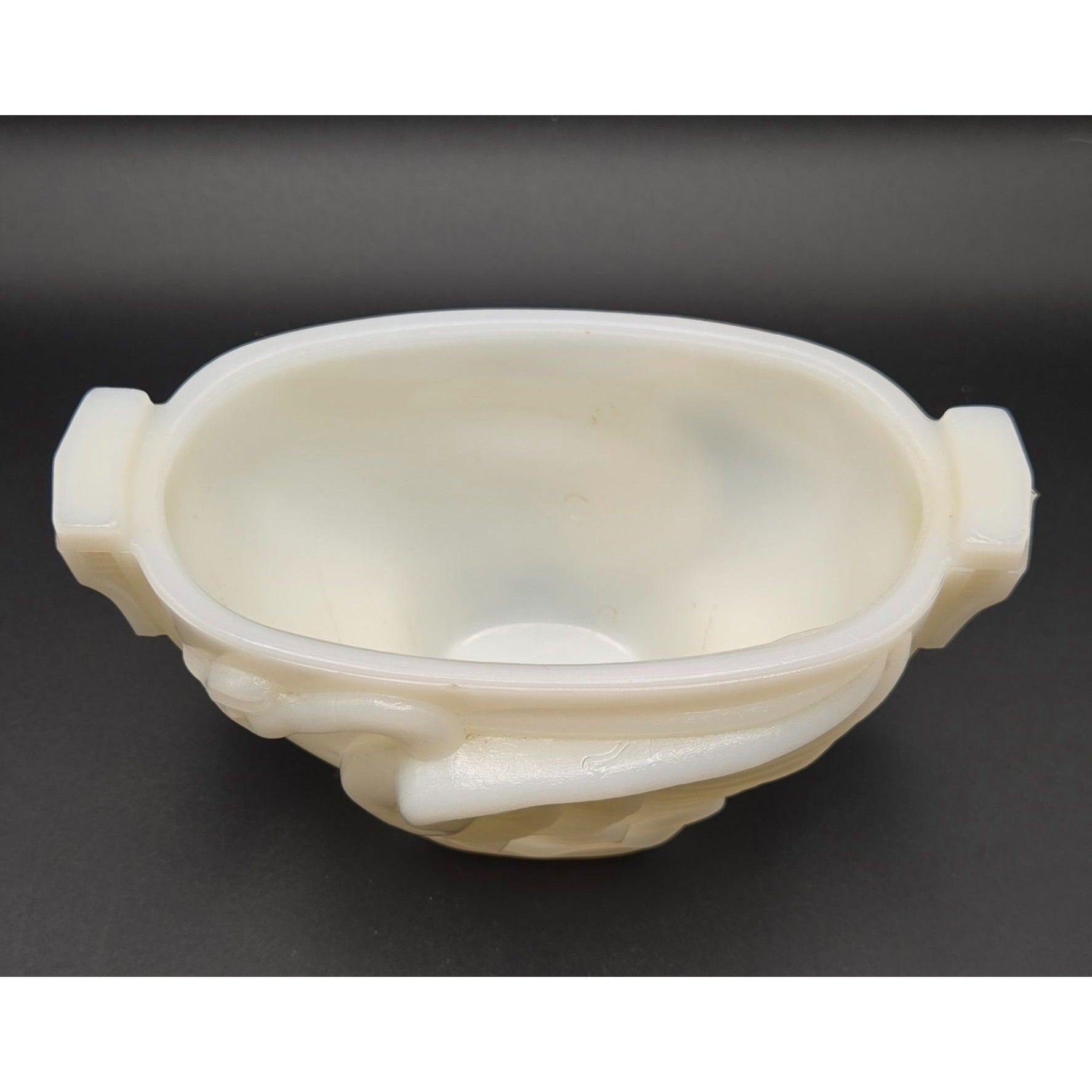 1930s Monax Glass Swan Bowl by Macbeth Evans,USA- Like Milk Glass