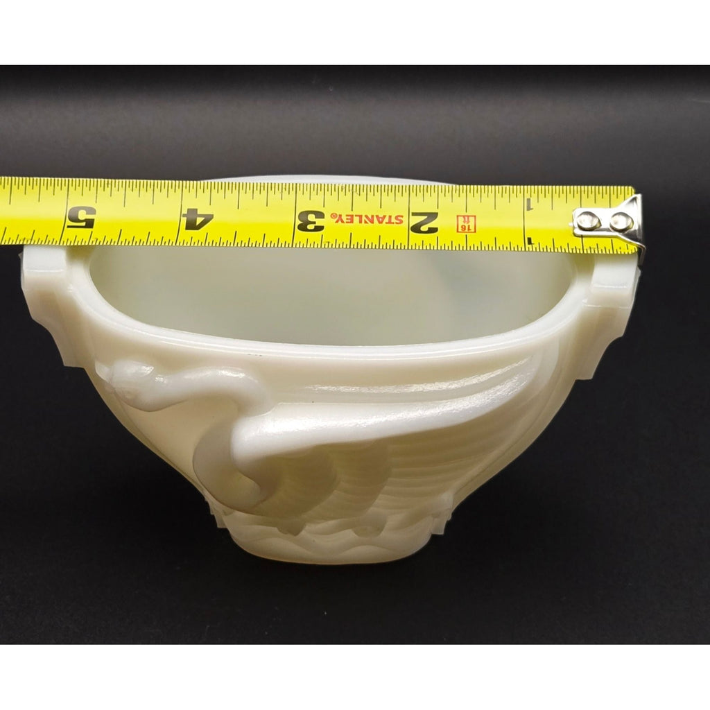 1930s Monax Glass Swan Bowl by Macbeth Evans,USA- Like Milk Glass