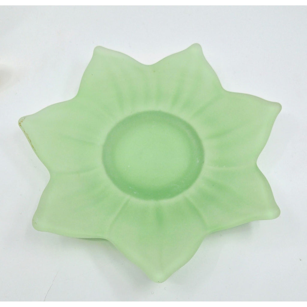 Rare Frosted Westmorland Mayo Lotus Bowl and Plate Green, Blue Yellow