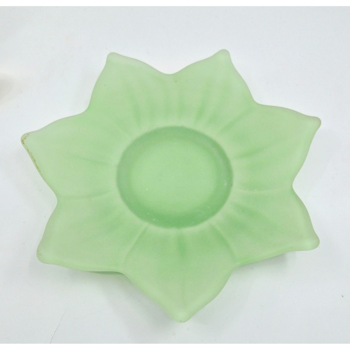 Rare Frosted Westmorland Mayo Lotus Bowl and Plate Green, Blue Yellow
