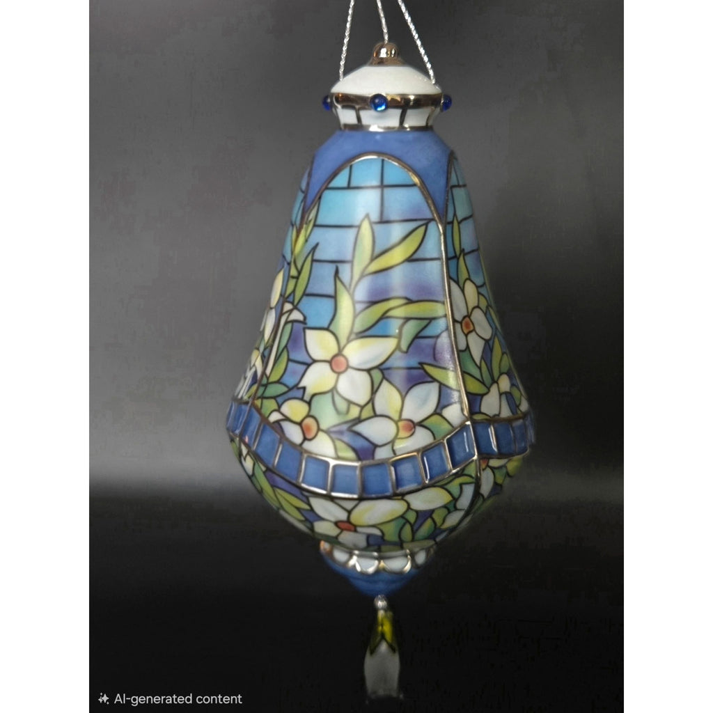 Bradford Exchange The Era of Louis Tiffany Floral Heirloom Porcelain Ornament