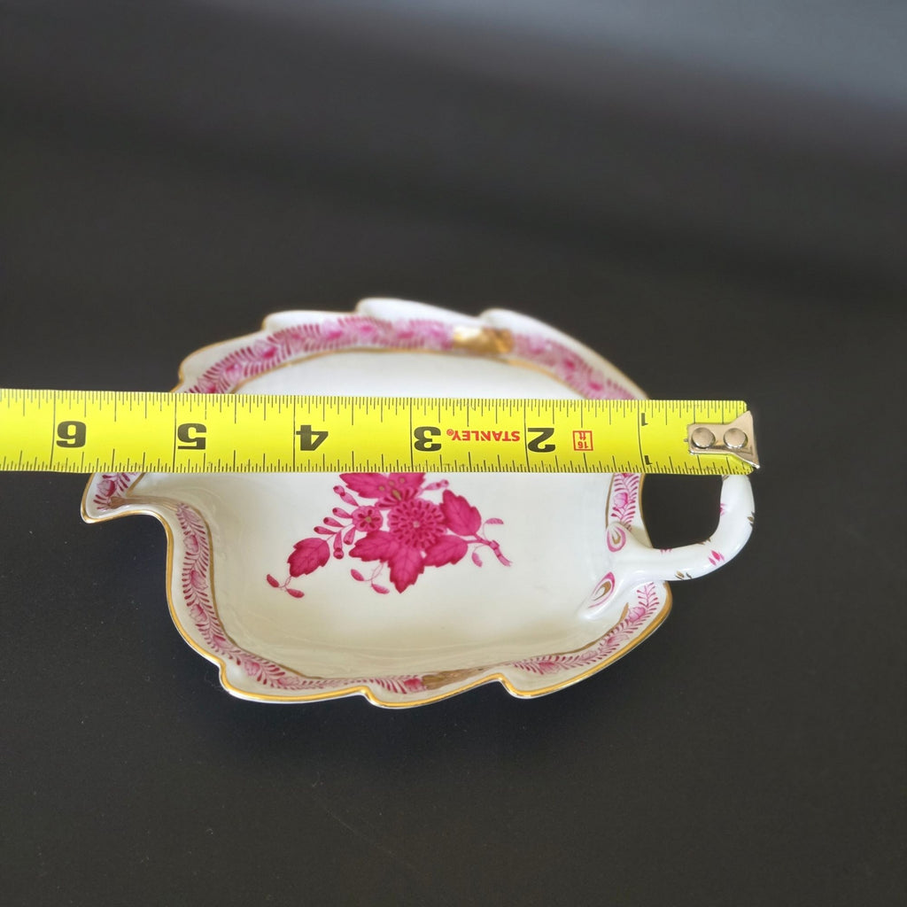 Herend Hungary Porcelain Chinese Bouquet Apponyi Dish Pink Floral & Gold Trim
