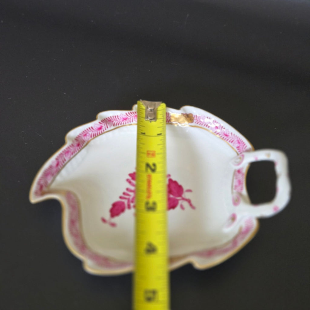 Herend Hungary Porcelain Chinese Bouquet Apponyi Dish Pink Floral & Gold Trim