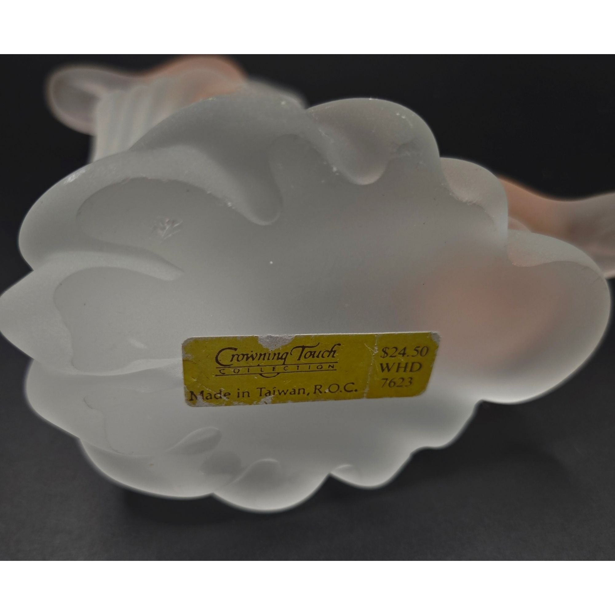 Frosted Glass Bird Figurine On Perch By Crowning Touch Collection