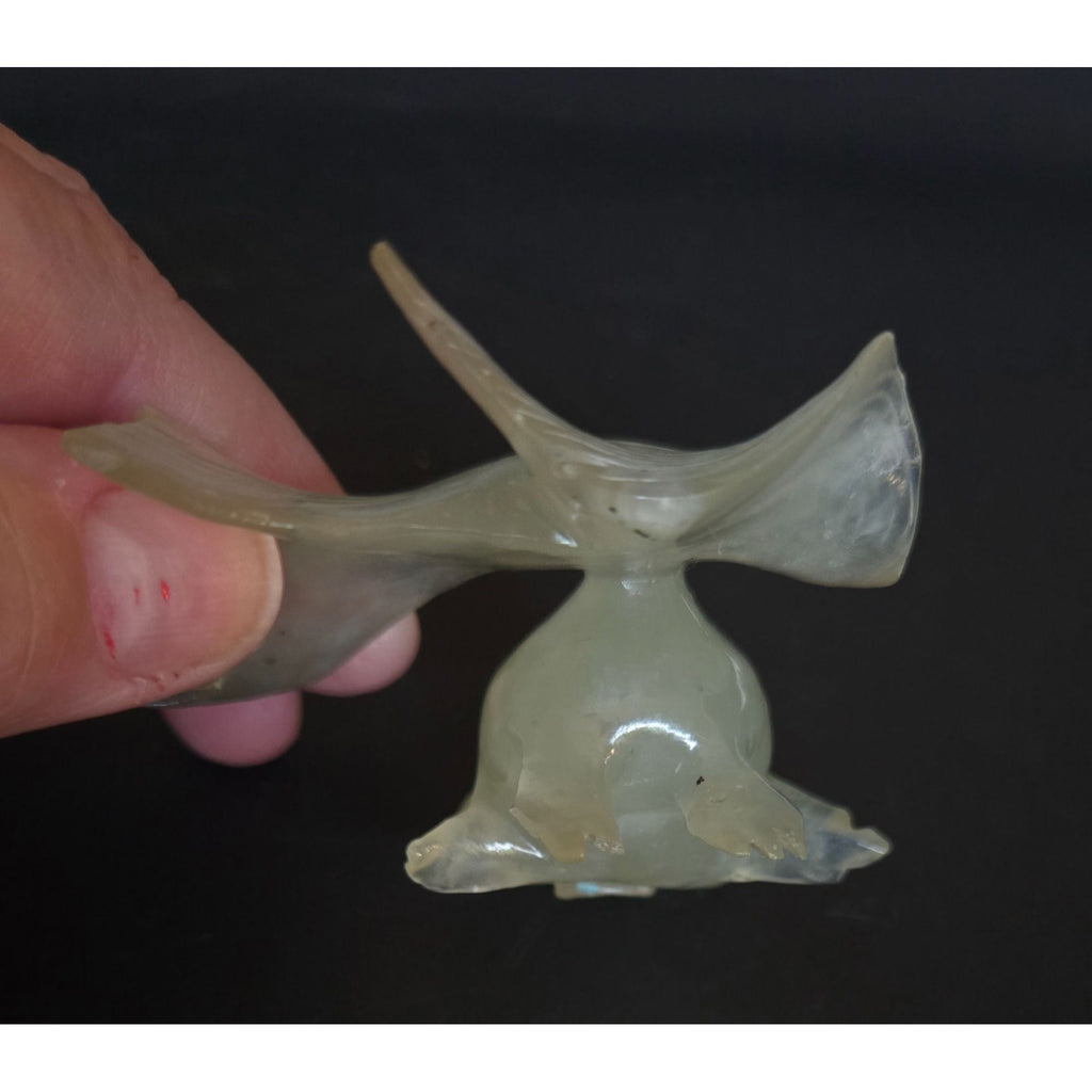 Vintage Hand-Carved Translucent Quartz Bug eye Gold Fish Koi Figurine