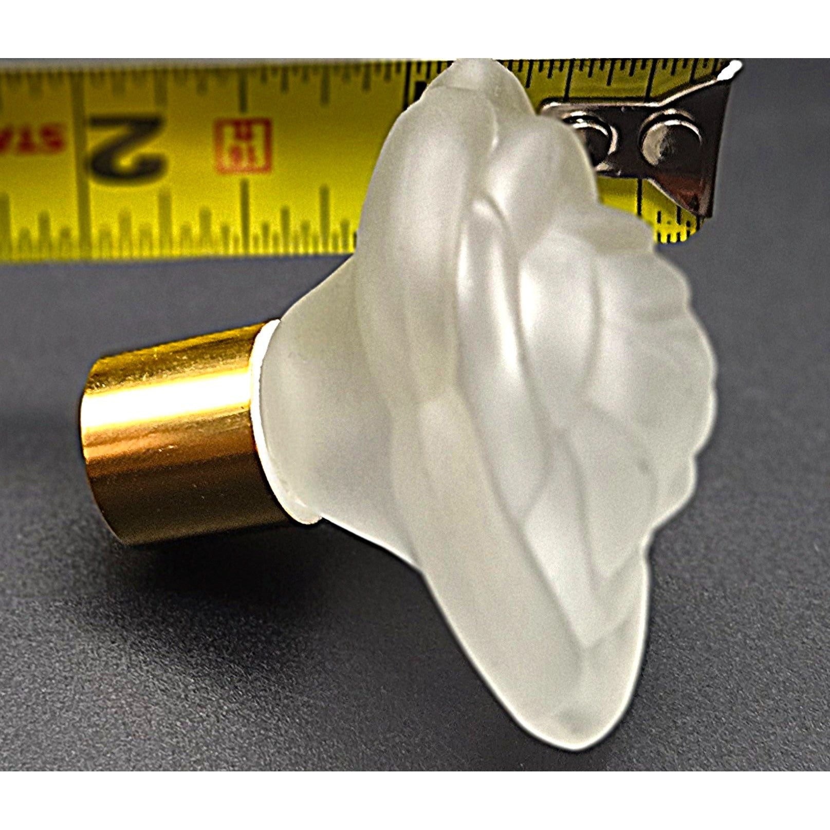 Frosted Glass Rose Perfume Bottle With Gold Base - 2 Inches Diameter