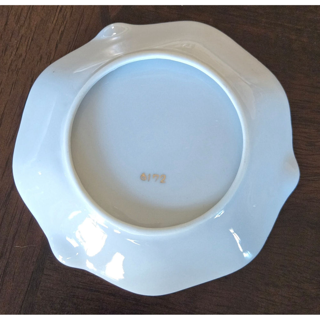 Ardalt Porcelain Trinket Dish butter pat or tea bag tray Butterfly & Strawberry, bugs Collectible
