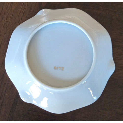 Ardalt Porcelain Trinket Dish butter pat or tea bag tray Butterfly & Strawberry, bugs Collectible