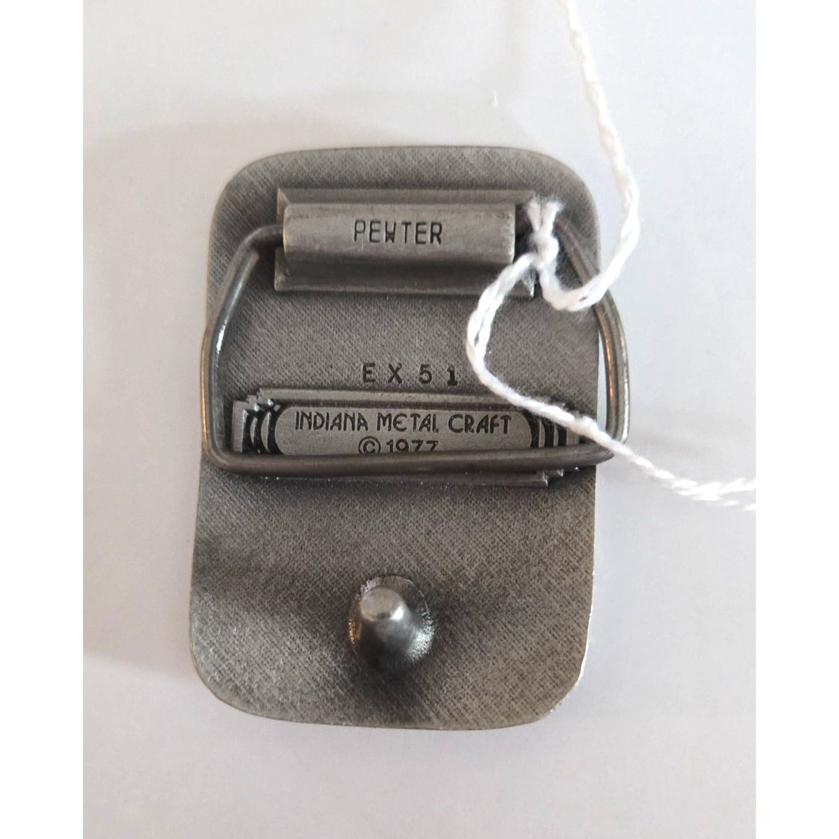 Vintage 1977 Indiana Metal Craft Pewter Rainbow Belt Buckle
