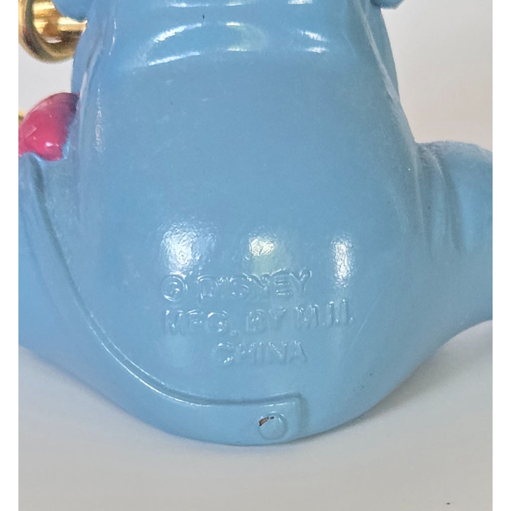 Vtg Disney Eeyore Keychain Figurine With Gold Chain Blue & Pink Collectible Vintage