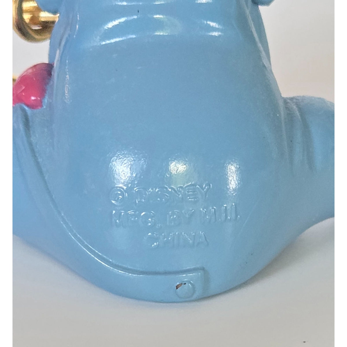 Vtg Disney Eeyore Keychain Figurine With Gold Chain Blue & Pink Collectible Vintage