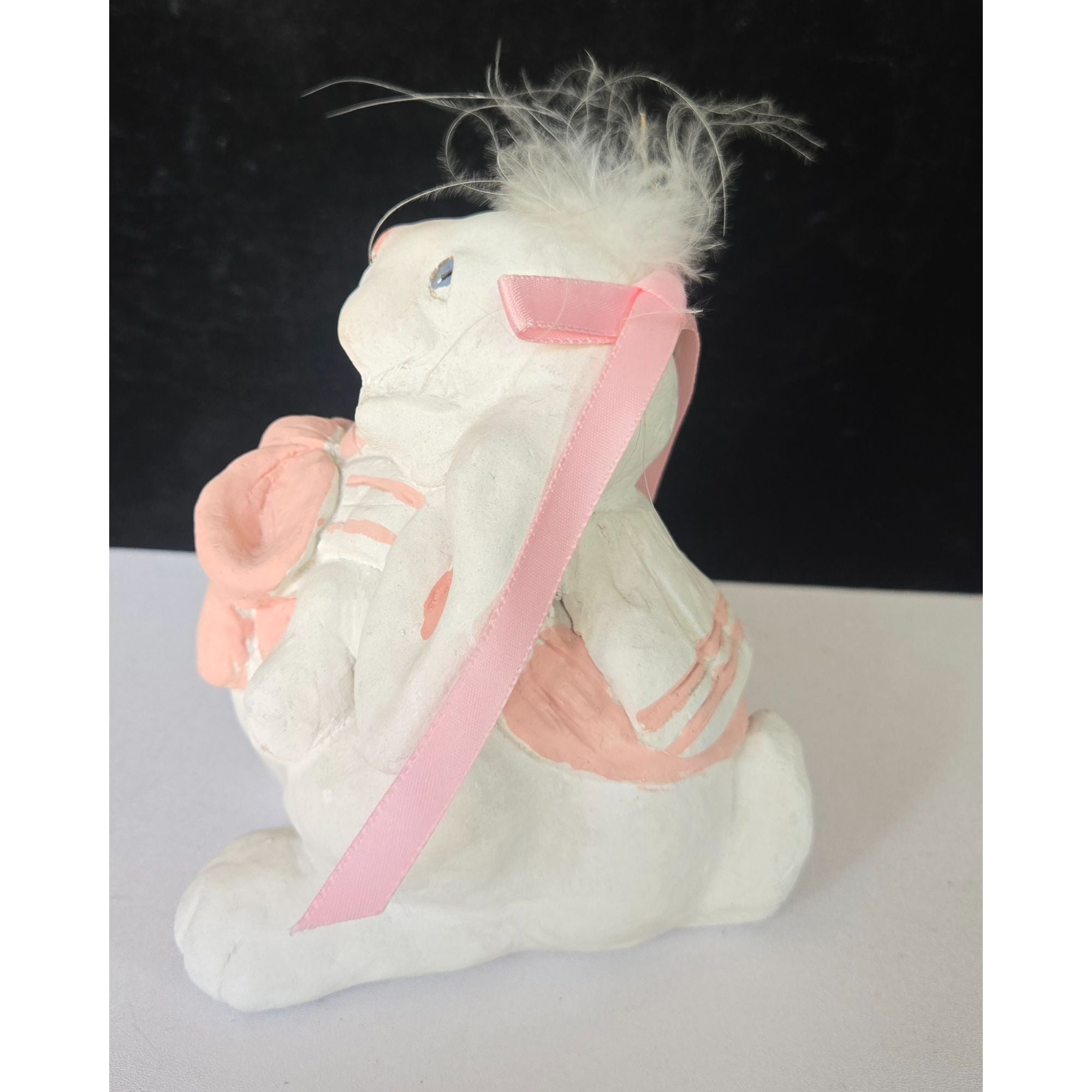 Hand-Crafted Dreamsicles Mrs. Bunny Figure With Pink Bow & Basket By 1995