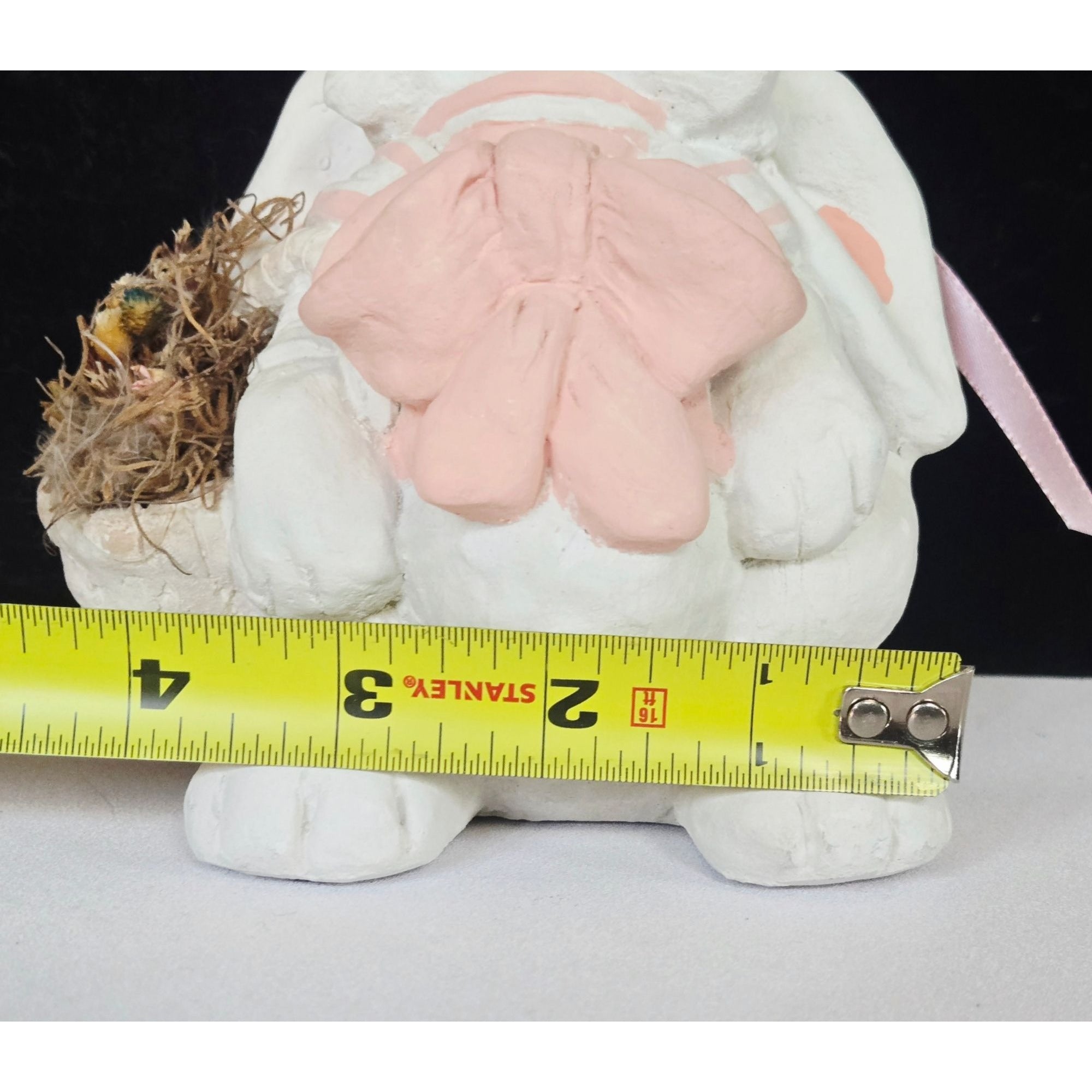 Hand-Crafted Dreamsicles Mrs. Bunny Figure With Pink Bow & Basket By 1995