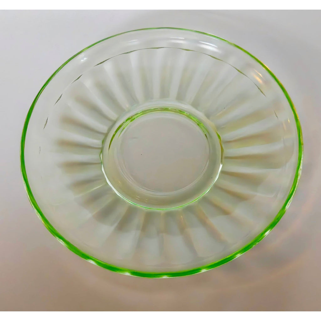 1930s Anchor Hocking Depression Glass Teacup & Saucer Set - uranium