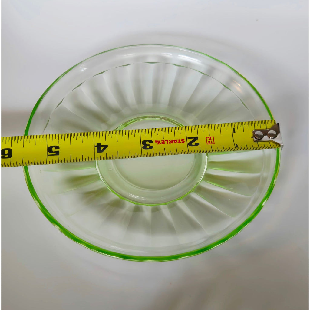 1930s Anchor Hocking Depression Glass Teacup & Saucer Set - uranium