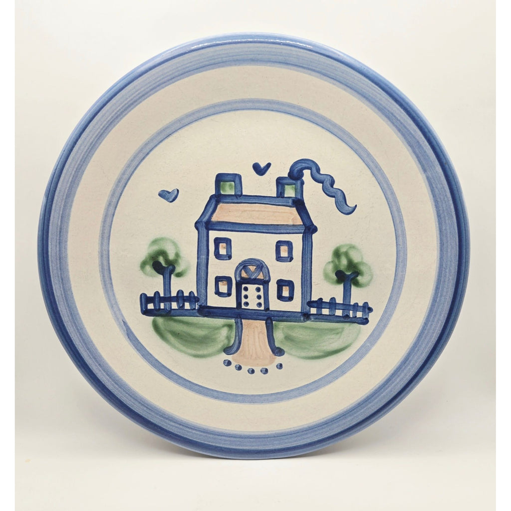 M.A. Hadley Handcrafted Ceramic Plate With House, Cottage, House Design 11"