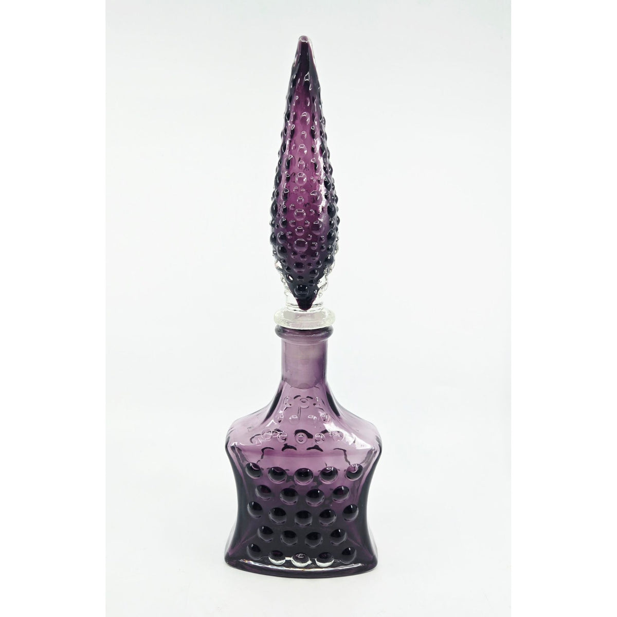 Empoli decanter Purple Glass Hobnail Pattern & Matching Stopper