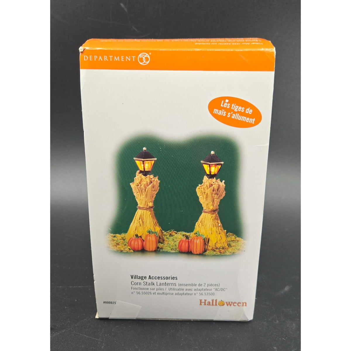 Department 56 Corn Stalks Lighted Accessories With Pumpkins & Lanterns