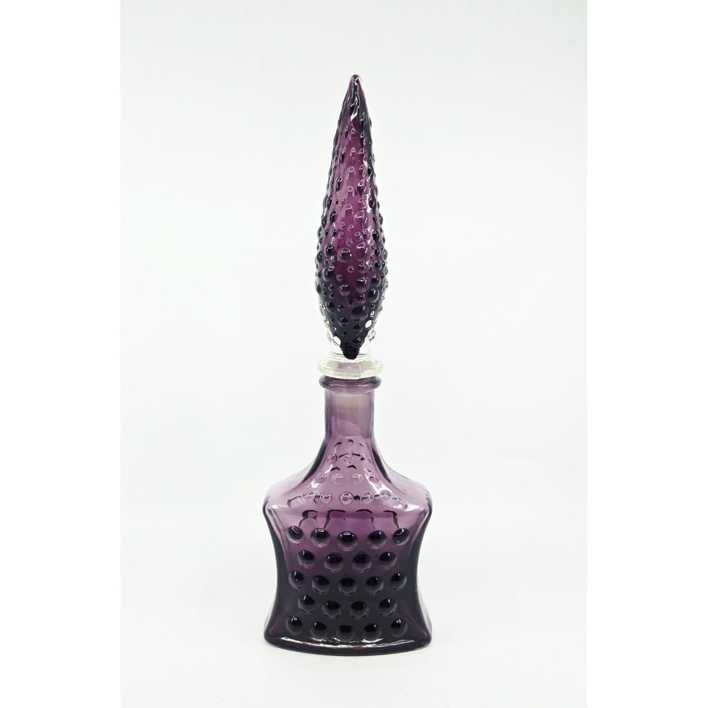 Empoli decanter Purple Glass Hobnail Pattern & Matching Stopper