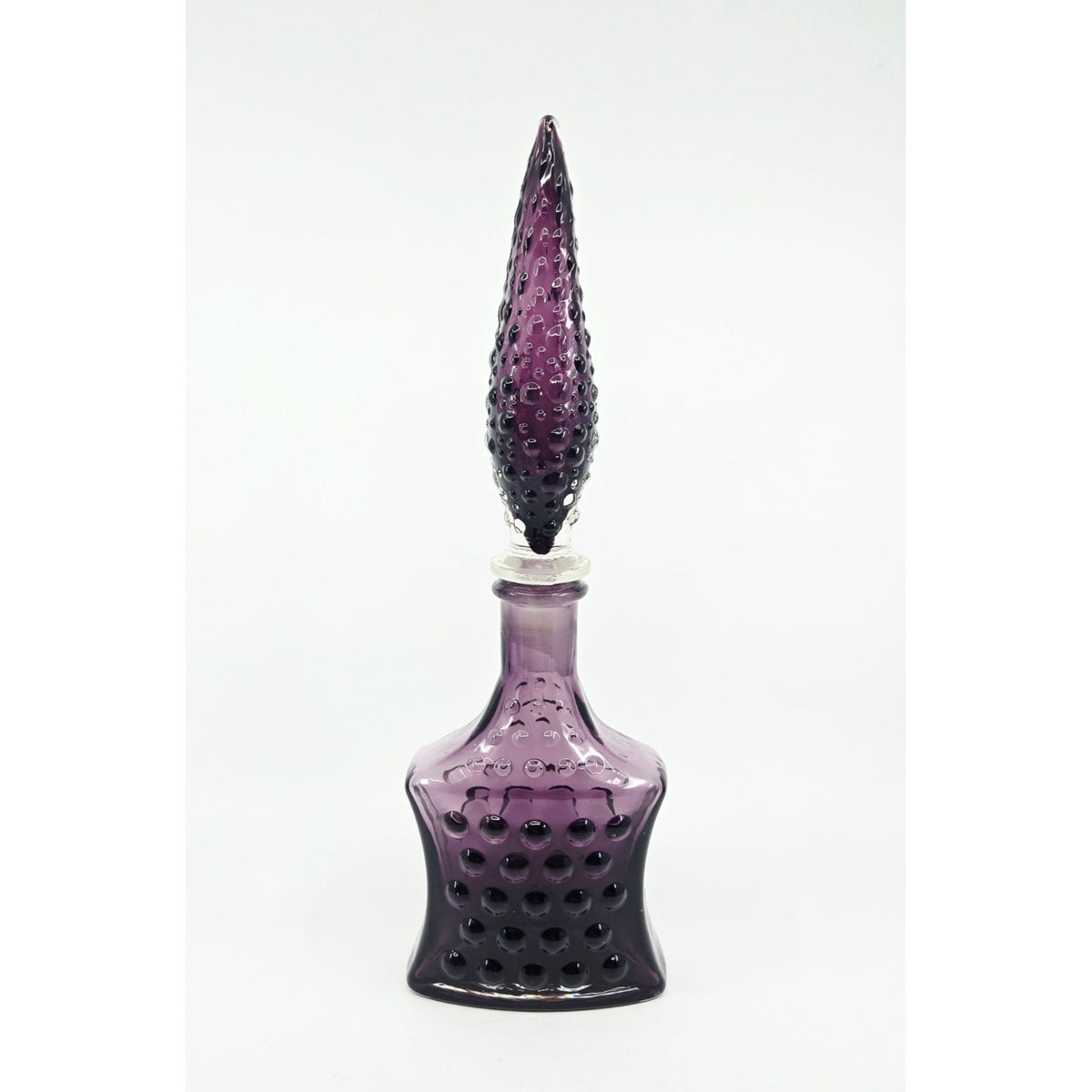 Empoli decanter Purple Glass Hobnail Pattern & Matching Stopper