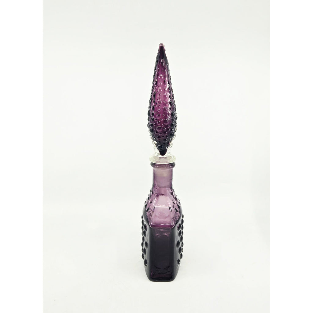 Empoli decanter Purple Glass Hobnail Pattern & Matching Stopper