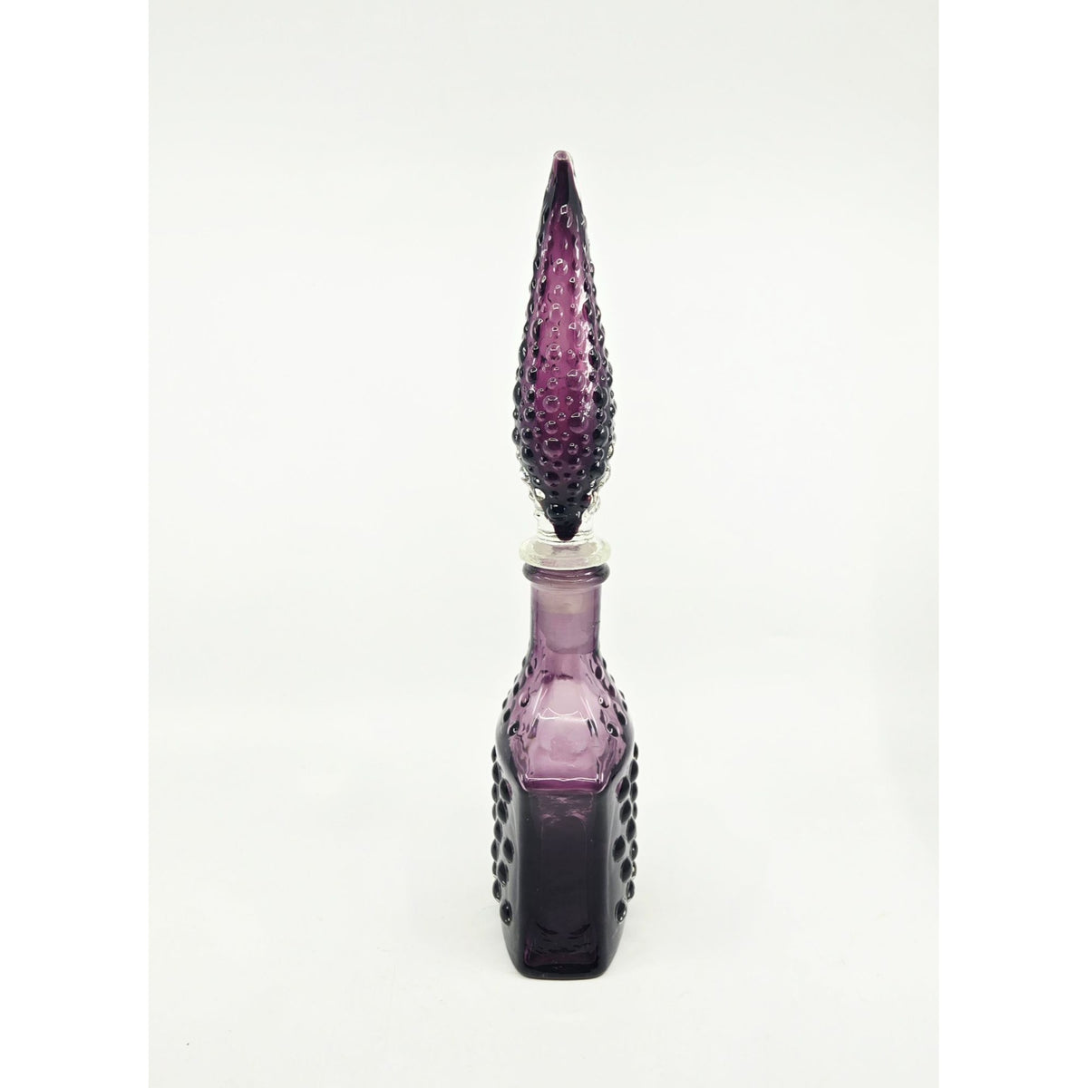 Empoli decanter Purple Glass Hobnail Pattern & Matching Stopper