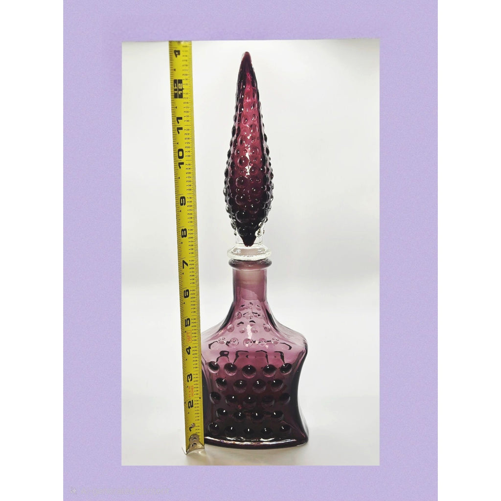 Empoli decanter Purple Glass Hobnail Pattern & Matching Stopper