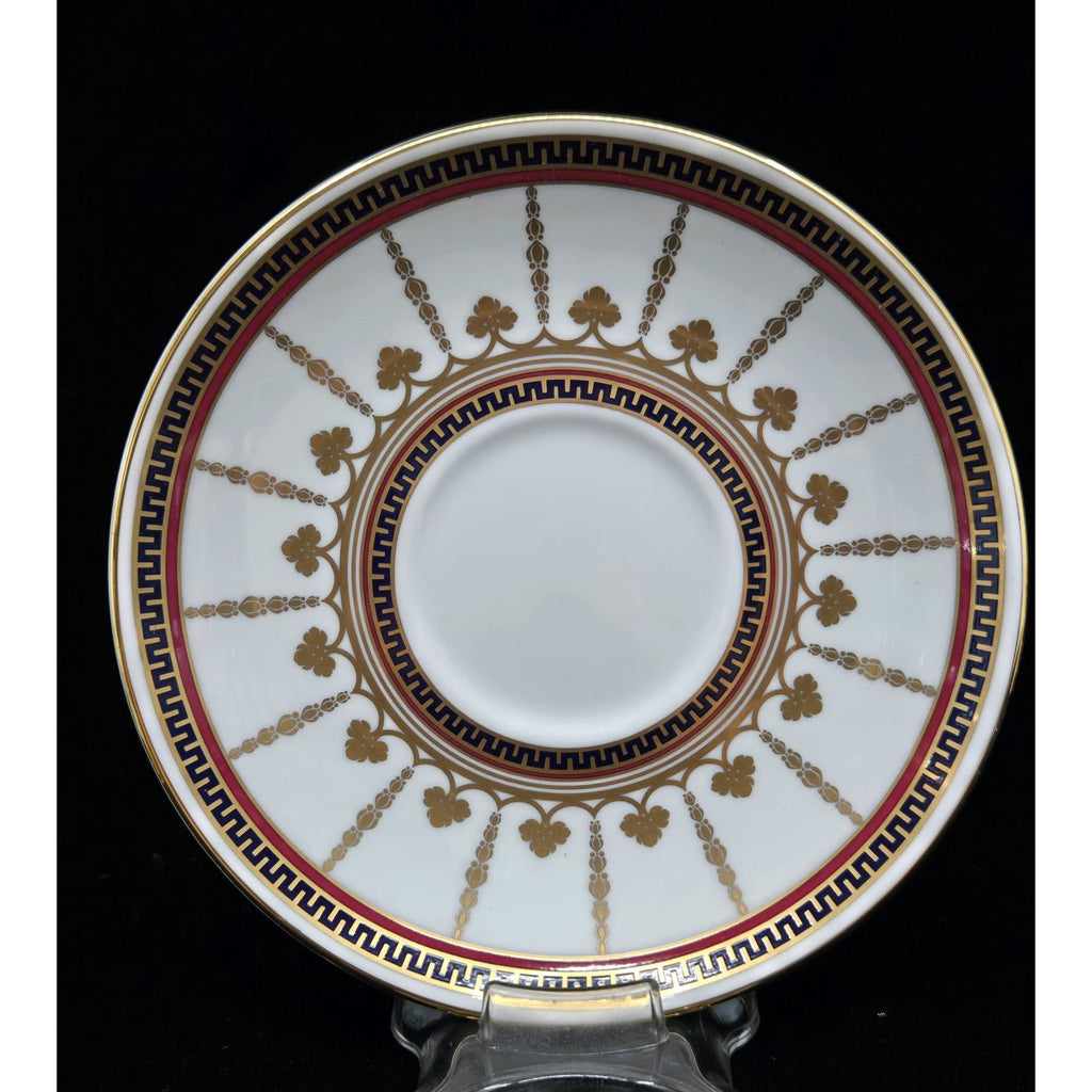Buckingham Palace 1996 Commemorative Teacup Set Gold Trim Elegant Greek Key Pattern