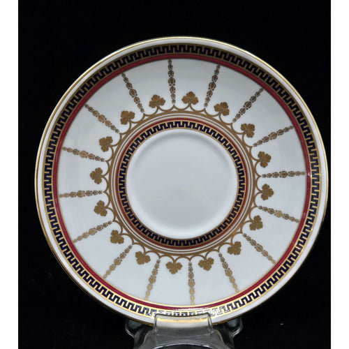 Buckingham Palace 1996 Commemorative Teacup Set Gold Trim Elegant Greek Key Pattern
