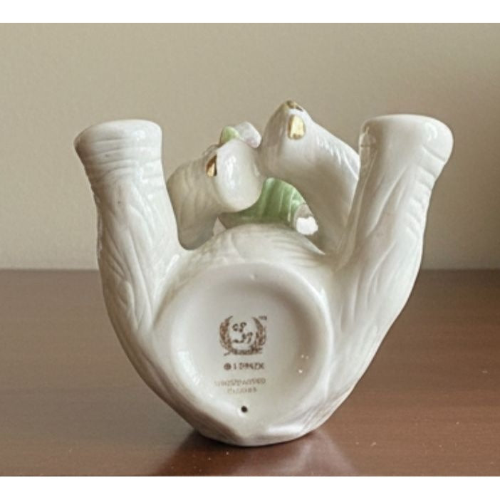 Lenox Porcelain Elephant Figurine With Floral Accents 4.5" Amethyst Birthstone