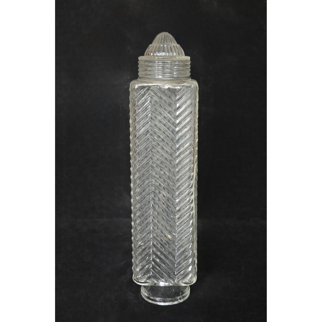 Art Deco Vintage Clear Skyscraper Lamp shade w/Chevron Pattern 9"