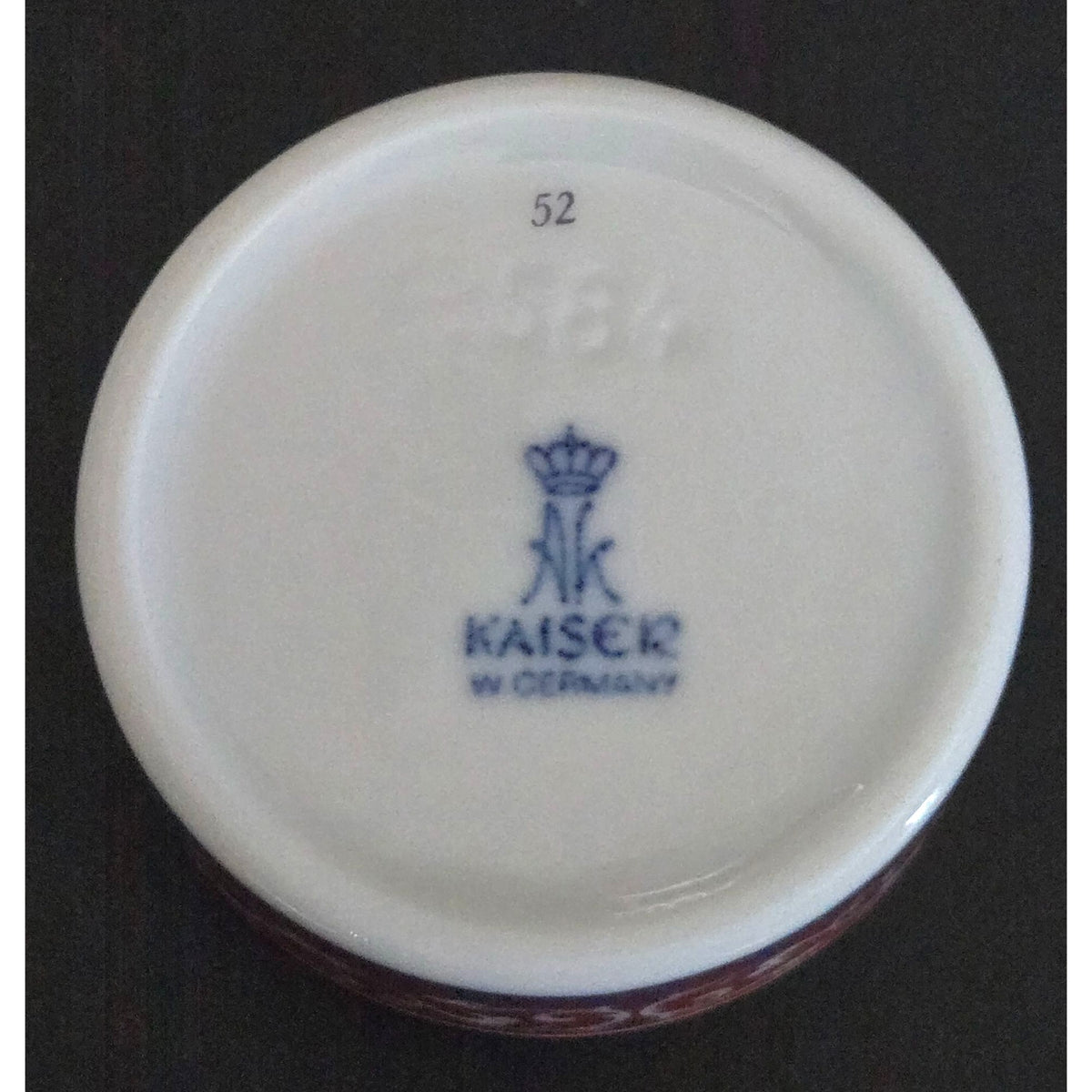 Vintage Kaiser Porcelain Trinket Box With Lid - Floral & Bird Motif - Made In Germany circa 1980s