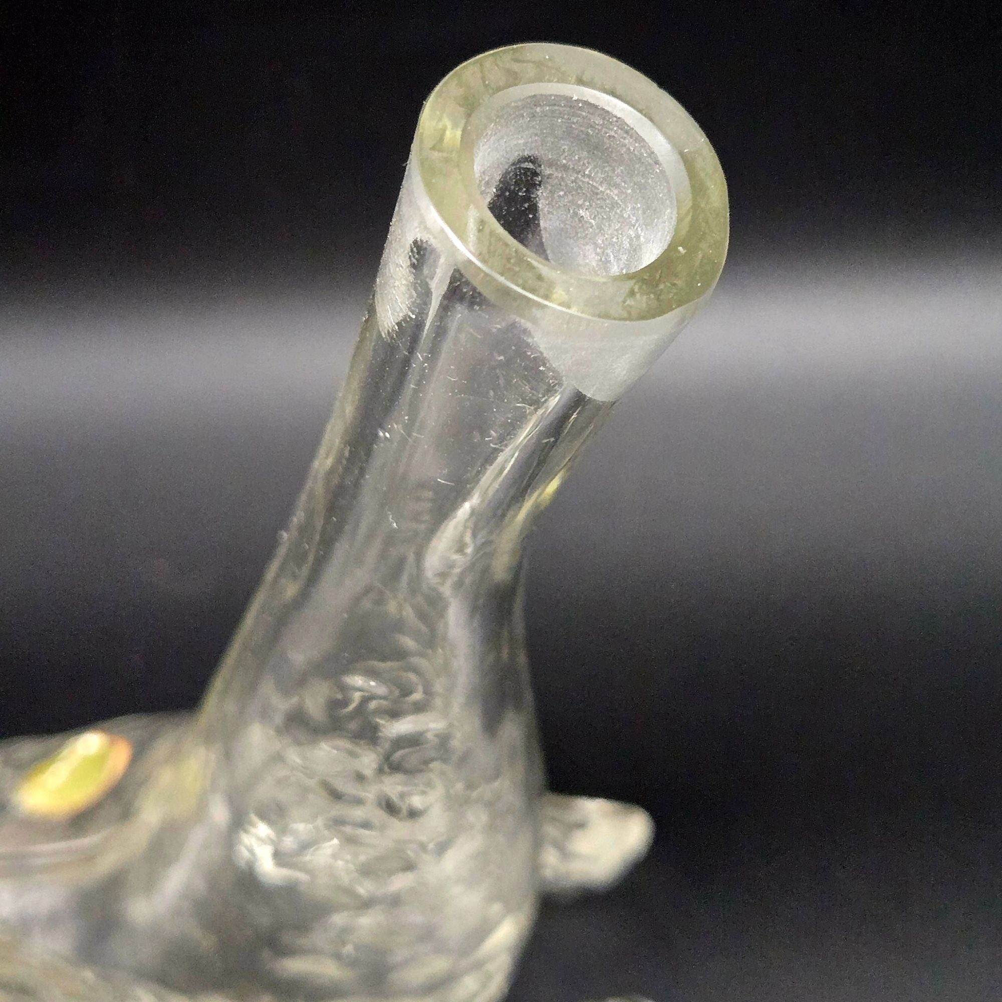 Vintage Czech glass Cruet Dual Fish Decanter w/ Tail Stoppers Made In Czechoslovakia