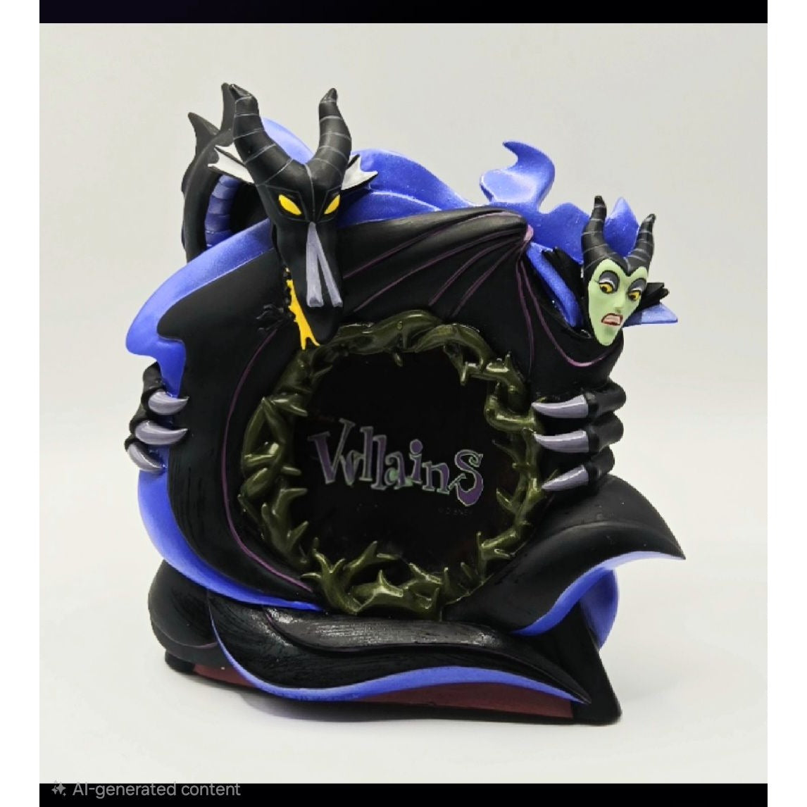 Disney Villains Maleficent & Dragon Photo Frame 5" Purple & Black Display