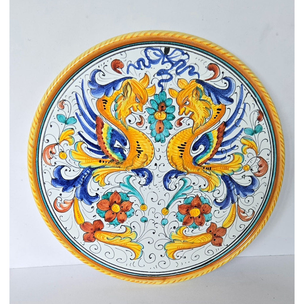 Deruta Pottery Plate /Trivet By Franco Mari Italian Majolica Wall Décor Floral