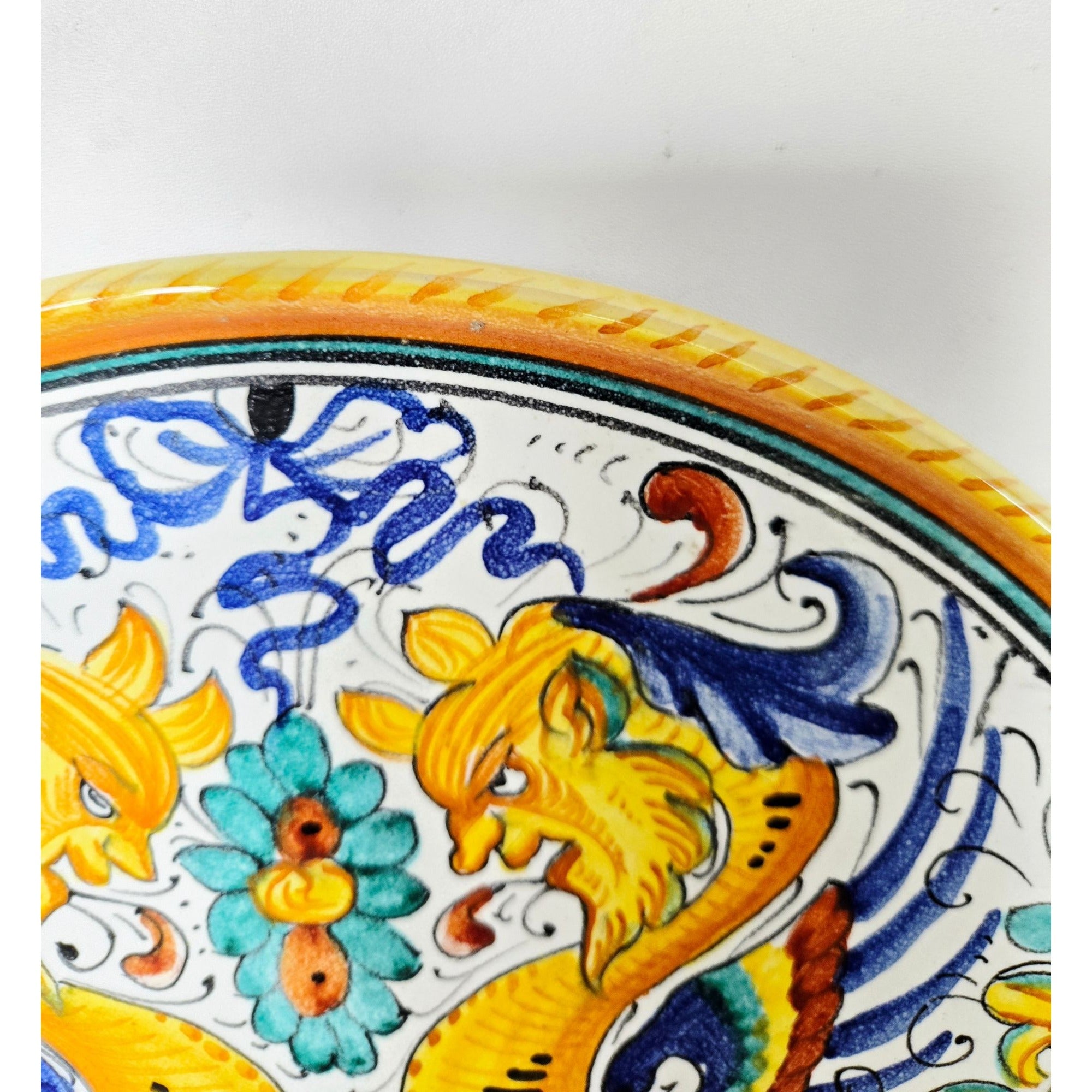 Deruta Pottery Plate /Trivet By Franco Mari Italian Majolica Wall Décor Floral