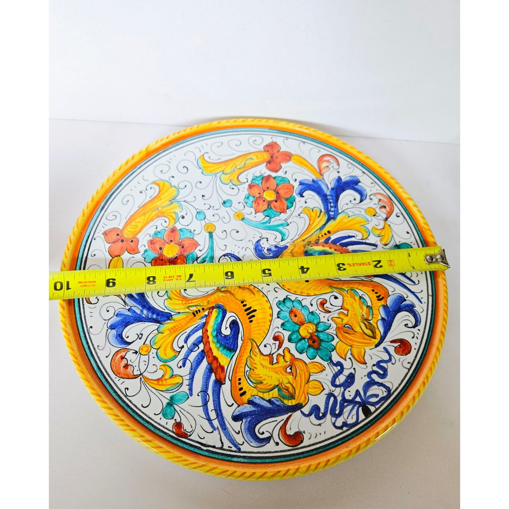 Deruta Pottery Plate /Trivet By Franco Mari Italian Majolica Wall Décor Floral