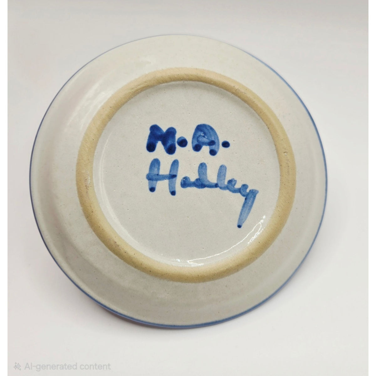 M.A. Hadley Hand-Painted Ceramic Butter Pat Plate, Trinket Dish Rooster, Chicken