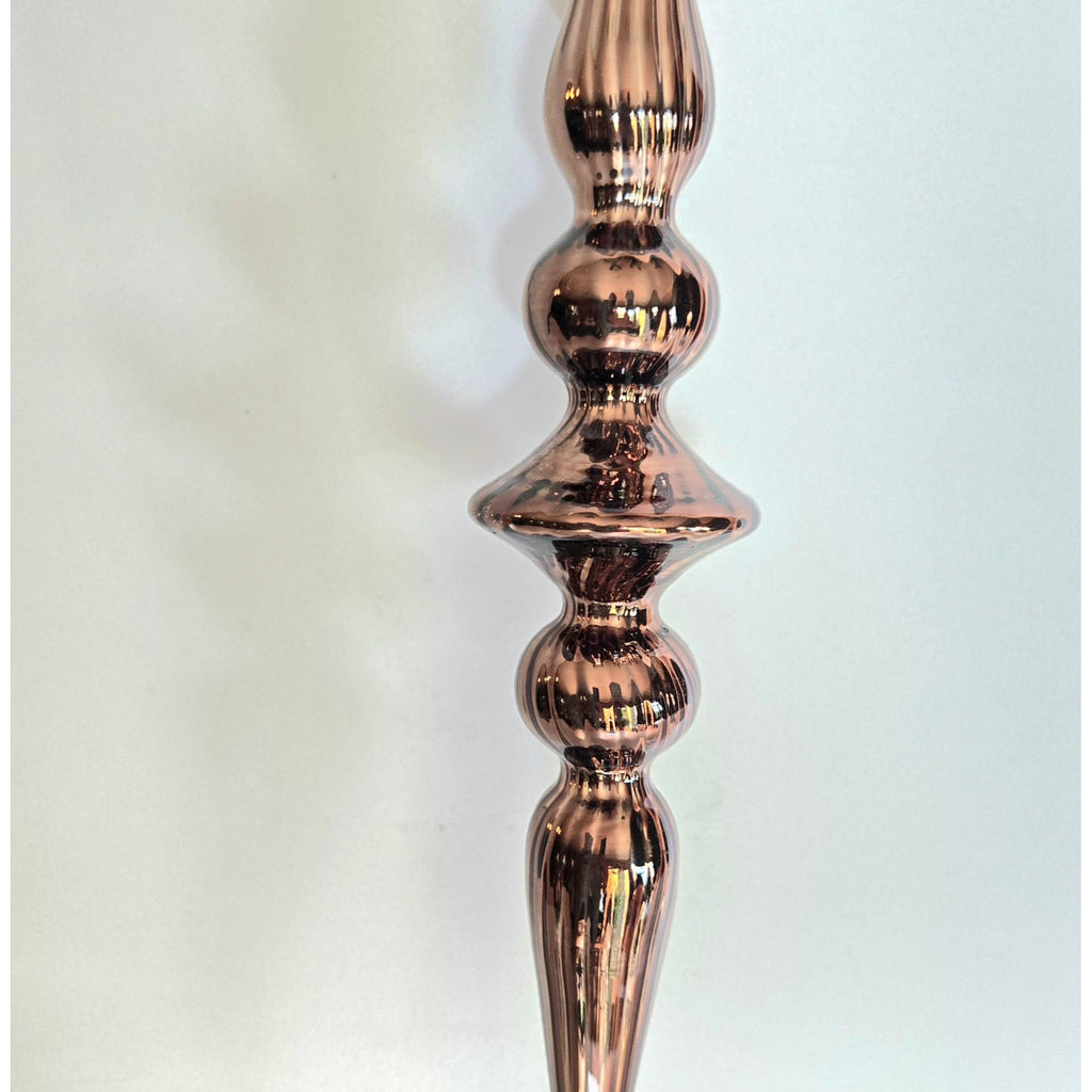 Raz Imports 12" Copper/ Bronze Long Ribbed Finial Style Ornament, Mercury Glass, Hand Blown
