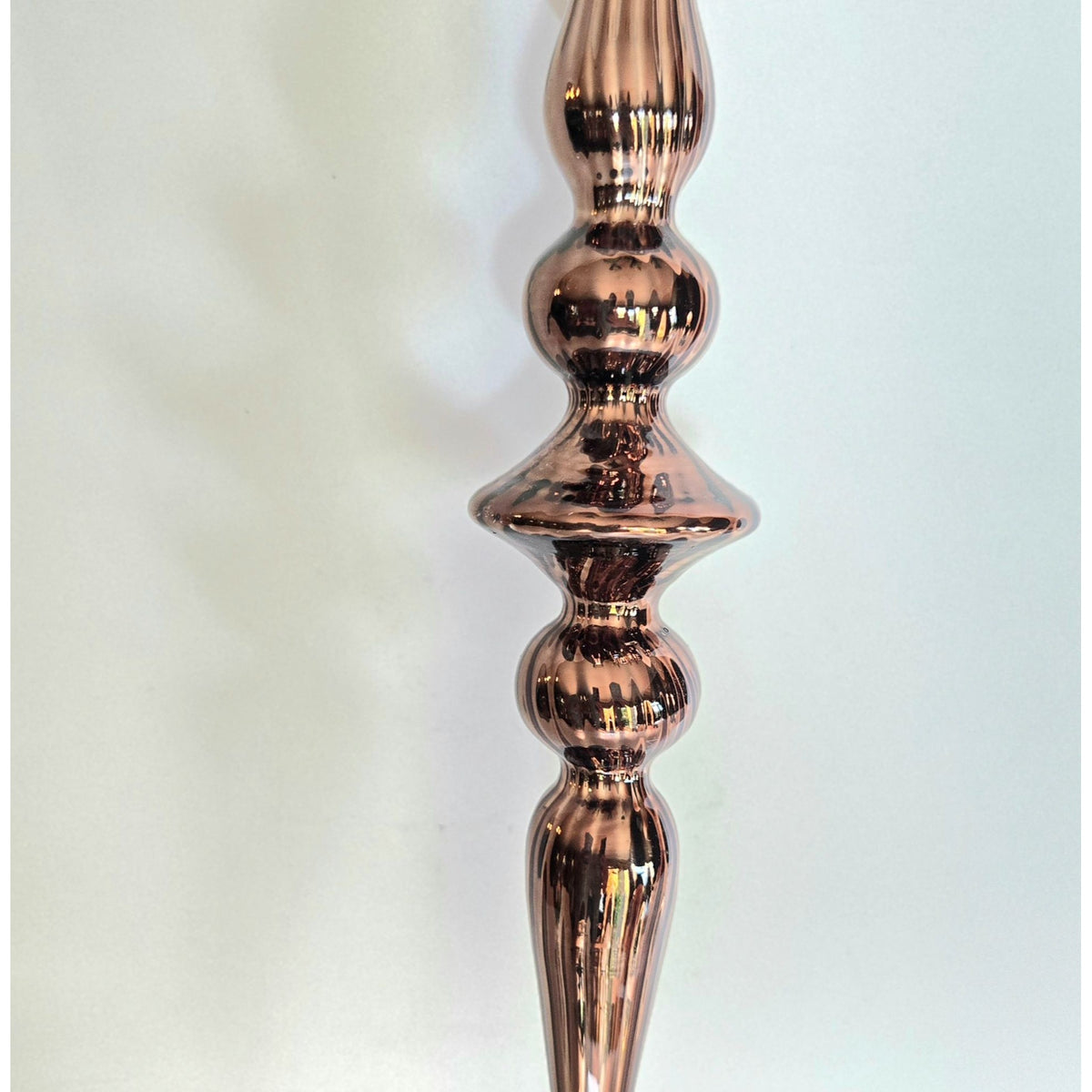 Raz Imports 12" Copper/ Bronze Long Ribbed Finial Style Ornament, Mercury Glass, Hand Blown