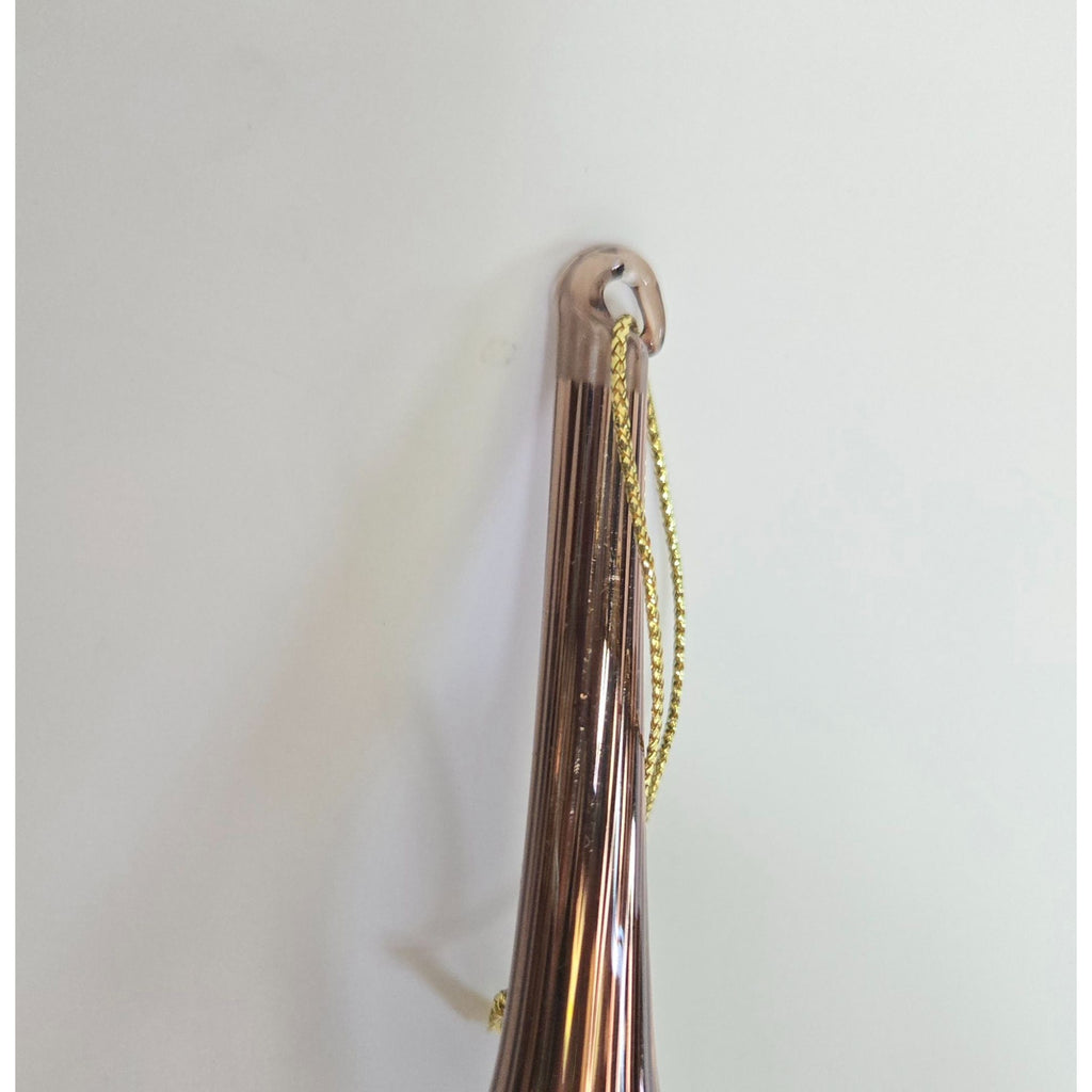Raz Imports 12" Copper/ Bronze Long Ribbed Finial Style Ornament, Mercury Glass, Hand Blown