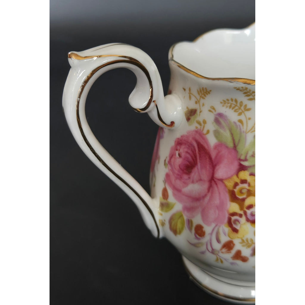 Royal Albert Serena Pink Floral Creamer and Sugar Bowl Set, England , Bone China