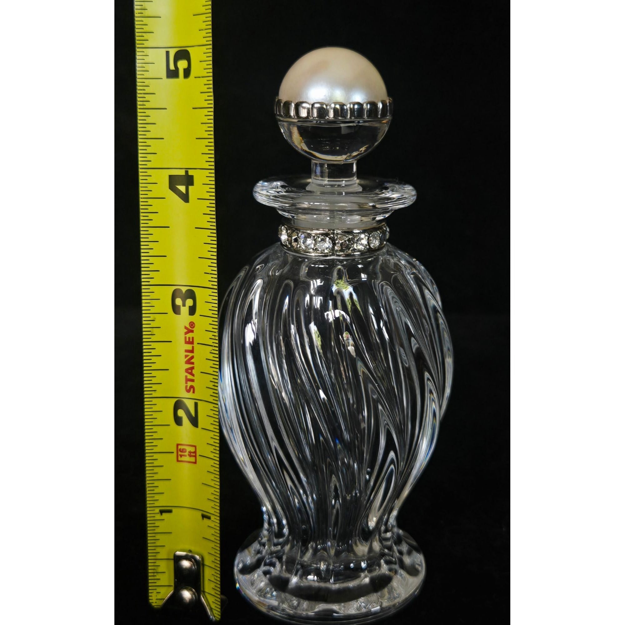 Lenox Crystal and Pearl Swirl Perfume Bottle. Made in Czech Republic Excellent Condition