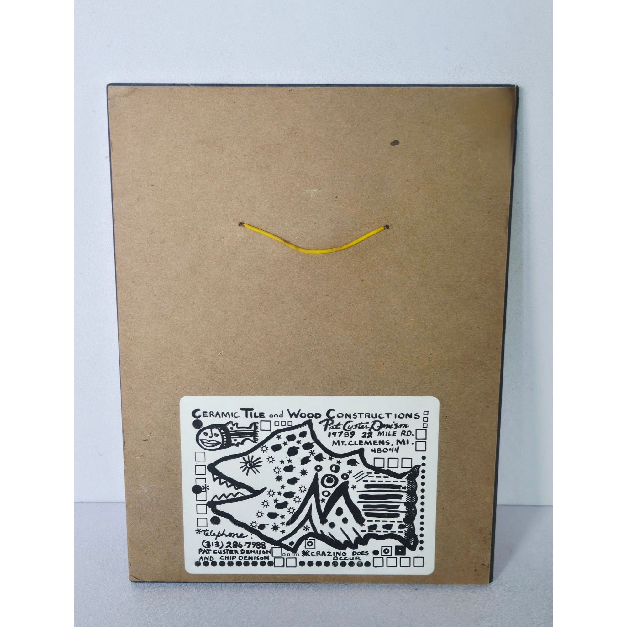 Handcrafted Ceramic Art Tile With Vibrant Swimmer & Fish Design By Pat Custer Denison