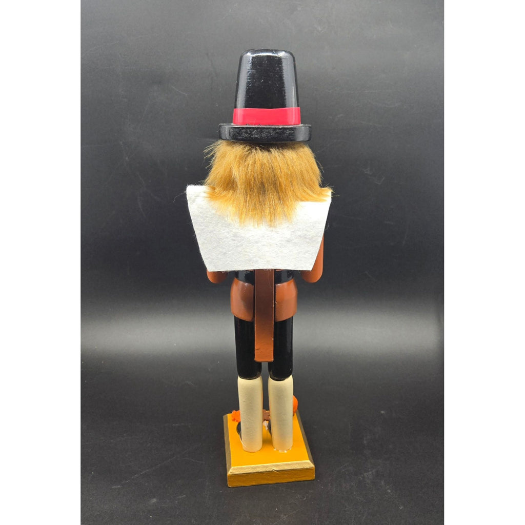Pilgrim Nutcracker Thanksgiving Decor With Basket & Autumn Accents - 15 in