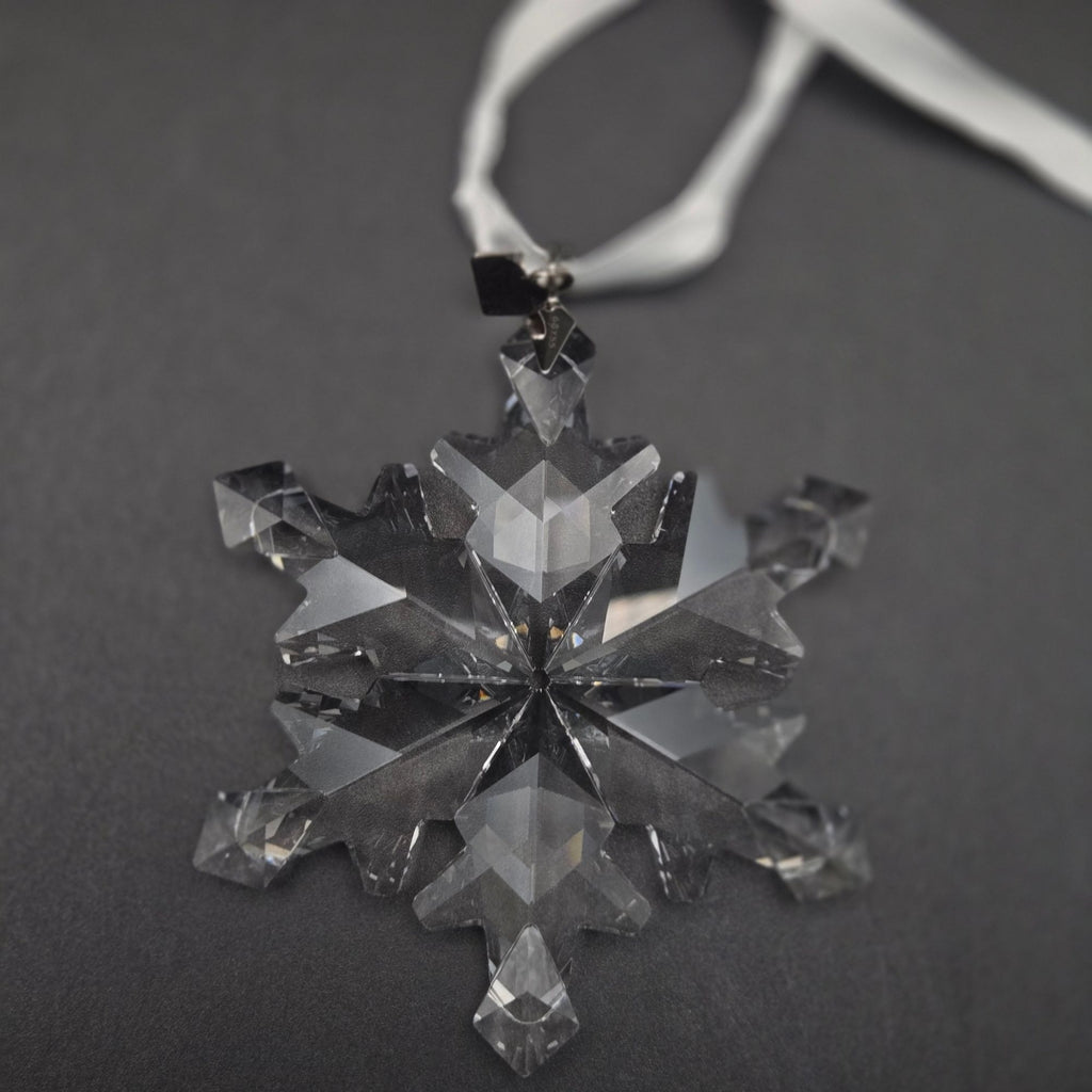 Swarovski 2012 Annual Edition Crystal Snowflake Ornament With White Ribbon