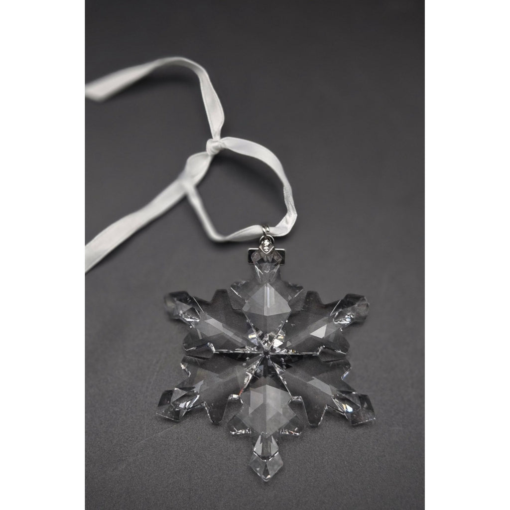 Swarovski 2012 Annual Edition Crystal Snowflake Ornament With White Ribbon